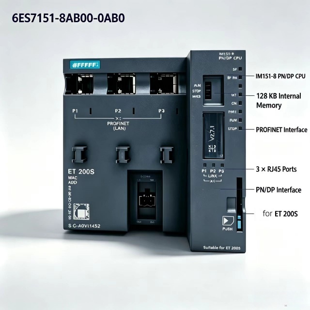 6ES7151-8AB00-0AB0,6ES7 151-8AB00-0AB0 for Siemens PLC CPU Module,ET200S IM151-8 PN/DP CPU,128KB Work Memory,3X RJ45 Port,Chengdu Yakaifeng Electronic Technology Co., Ltd.,6ES7151-8AB00-0AB0,6ES7 151-8AB00-0AB0 for Siemens PLC CPU Module,ET200S IM151-8 PN/DP CPU,128KB Work Memory,3X RJ45 Port