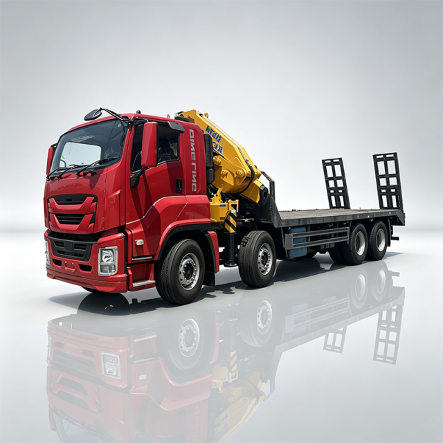 Isuzu 8X4 GIGA with XCMG folding-boom truck-mounted crane and metal ladder,Hubei Jiafeng Automotive Equipment Co., Ltd,Isuzu 8X4 GIGA with XCMG folding-boom truck-mounted crane and metal ladder