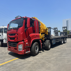 Isuzu 8X4 GIGA with XCMG folding-boom truck-mounted crane and metal ladder,Hubei Jiafeng Automotive Equipment Co., Ltd,Isuzu 8X4 GIGA with XCMG folding-boom truck-mounted crane and metal ladder
