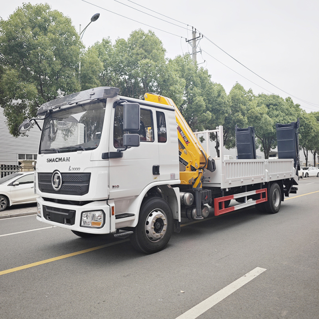 SHACMAN Automobile L3000 4x2 Truck  with  XCMG 8 ton folding boom crane with hydraulic ladder,Hubei Jiafeng Automotive Equipment Co., Ltd,SHACMAN Automobile L3000 4x2 Truck  with  XCMG 8 ton folding boom crane with hydraulic ladder