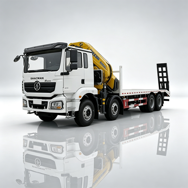 SHACMAN H3000 8x4 Truck Equipped with   33 ton folding boom crane and  ladder,Hubei Jiafeng Automotive Equipment Co., Ltd,SHACMAN H3000 8x4 Truck Equipped with   33 ton folding boom crane and  ladder