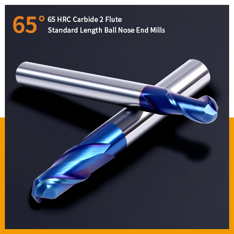 ZZST Tungsten Carbide End Mill HRC 55 CNC Milling Cutting Tools  65 Degree  4-edge Blue Nano Coated End Mills