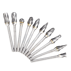 Coarse Aluminum Cut Tooth Tungsten Carbide Burr Rotary File Grinding Bits 6mm Shank Single Flute Milling Cutter Tools DIY Grade