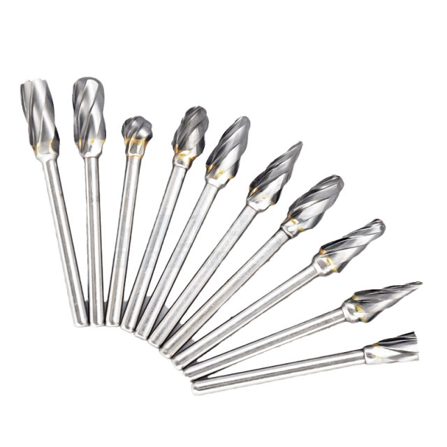 Coarse Aluminum Cut Tooth Tungsten Carbide Burr Rotary File Grinding Bits 6mm Shank Single Flute Milling Cutter Tools DIY Grade