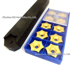 Zhuzhou Carbide Six-Edged External Deburring Blade with Golden Finish for Welding Steel Pipes Removes External Burrs Weld Marks