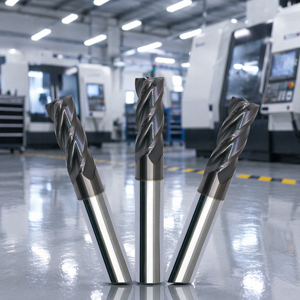 Factory Stock Available CNC Cutting Tools Milling Cutters Solid Carbide End Mills 4 Flutes 4mm 10-Piece Pack ODM OEM