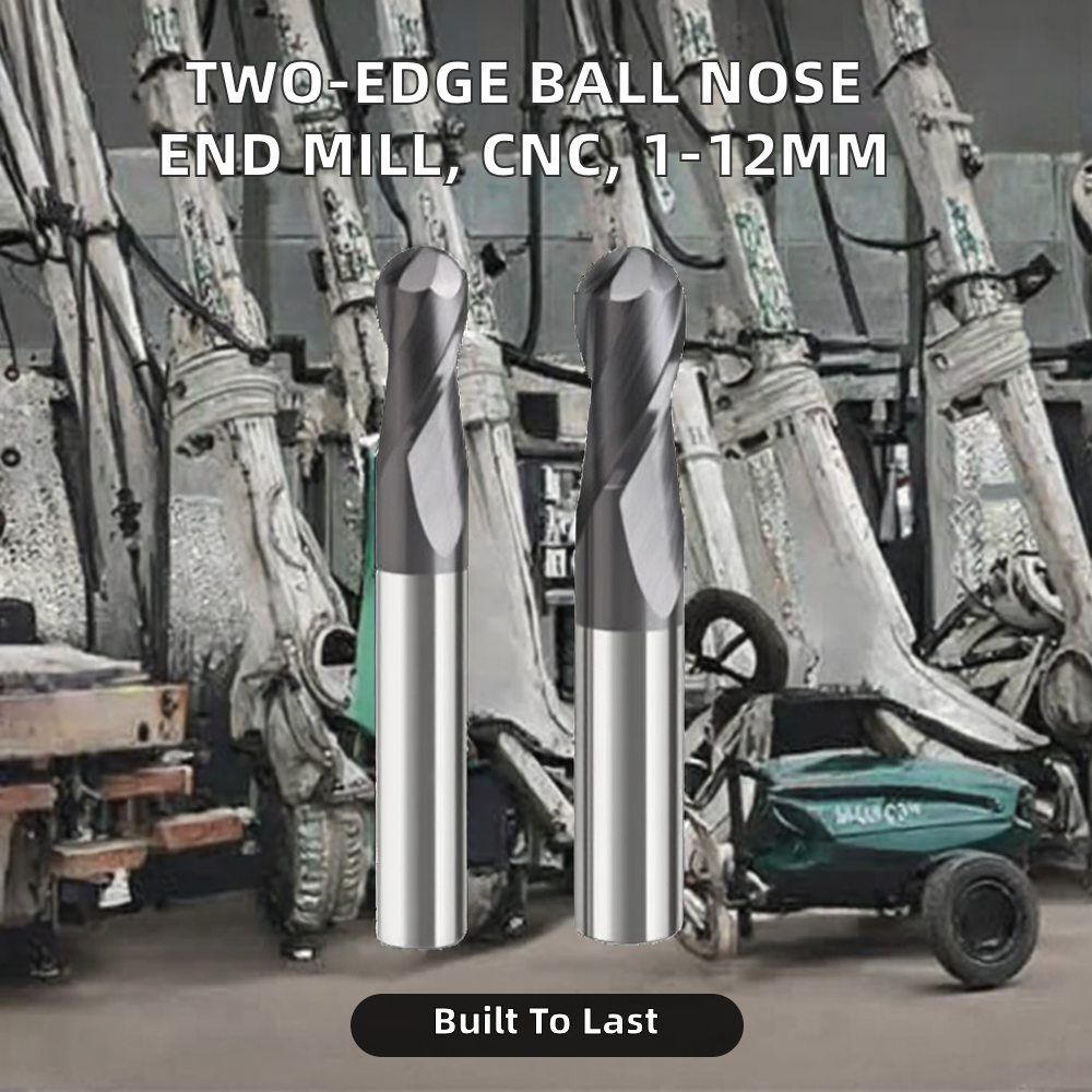 Two-edge Ball Nose End Mill Carbide 55HRC for CNC Machining Centers R1MM-R8MM 10MM 12MM
