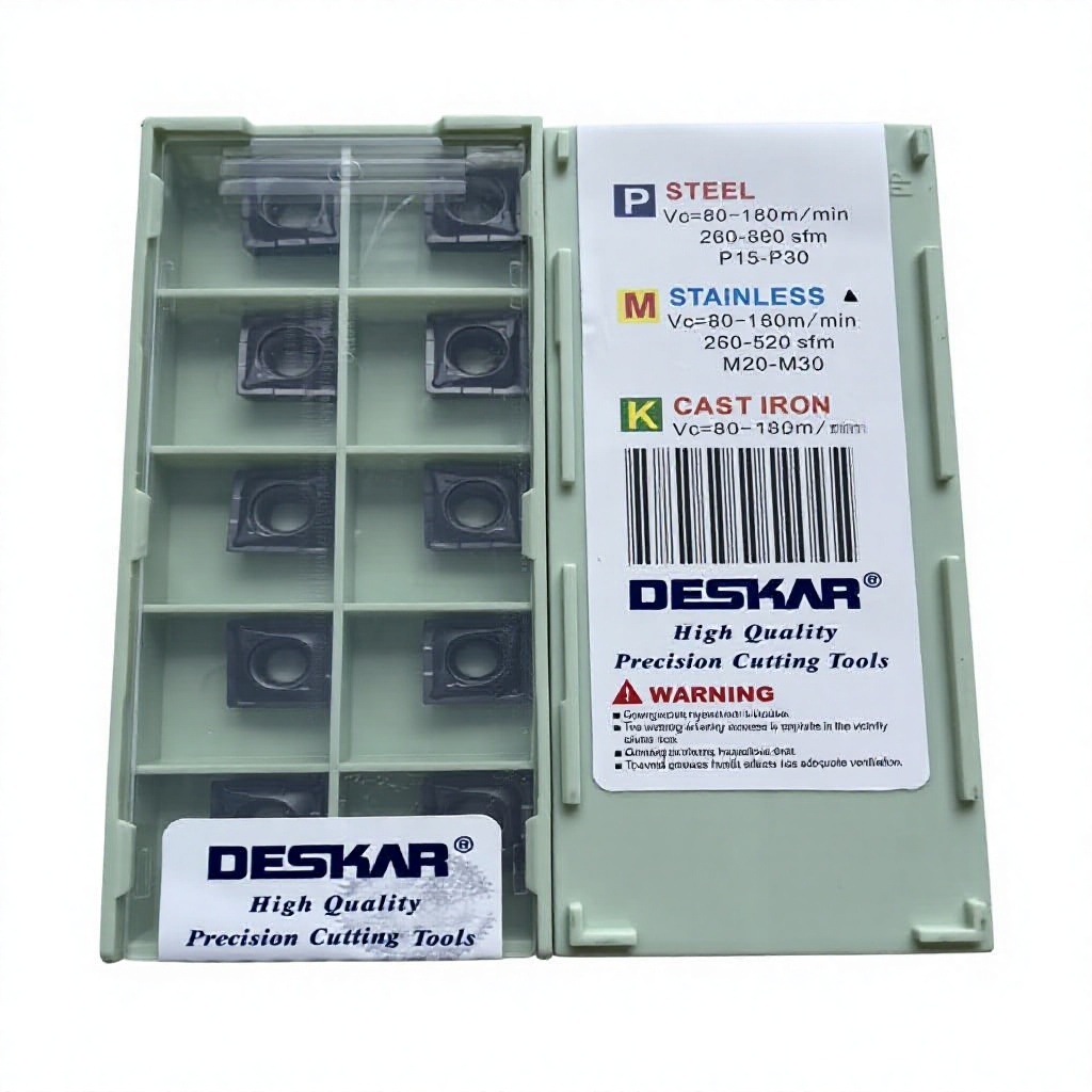 Deskar QCMT10T304-CM  LF6018S Carbide Drill Inserts for U Drill Steel and Stainless Steel Machining