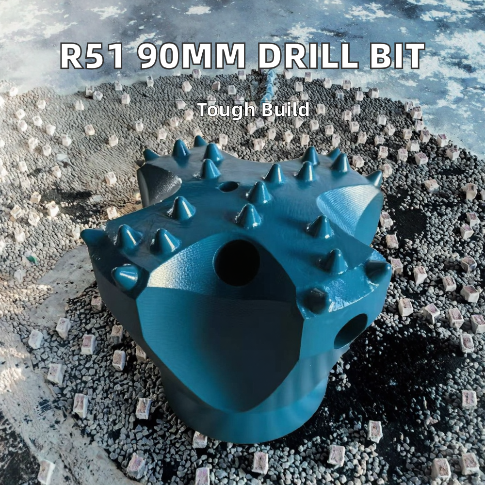 R51 90mm Diamond Steel Self-Drilling Anchor Bits Water Compatible Self Drill Anchor Bolt for Well Drilling and Rock Bolting