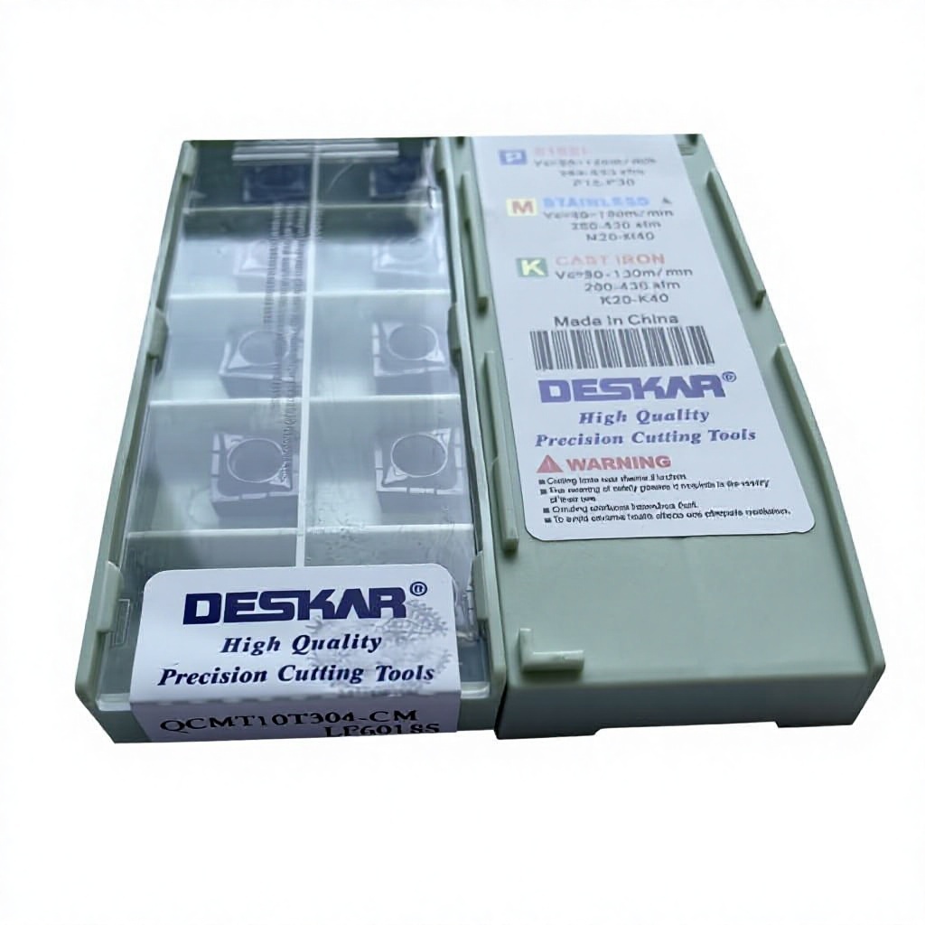 Deskar QCMT10T304-CM  LF6018S Carbide Drill Inserts for U Drill Steel and Stainless Steel Machining