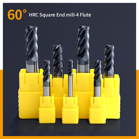 ZZST Tungsten Carbide End Mill HRC 55 CNC Milling Cutting Tools  65 Degree  4-edge Blue Nano Coated End Mills