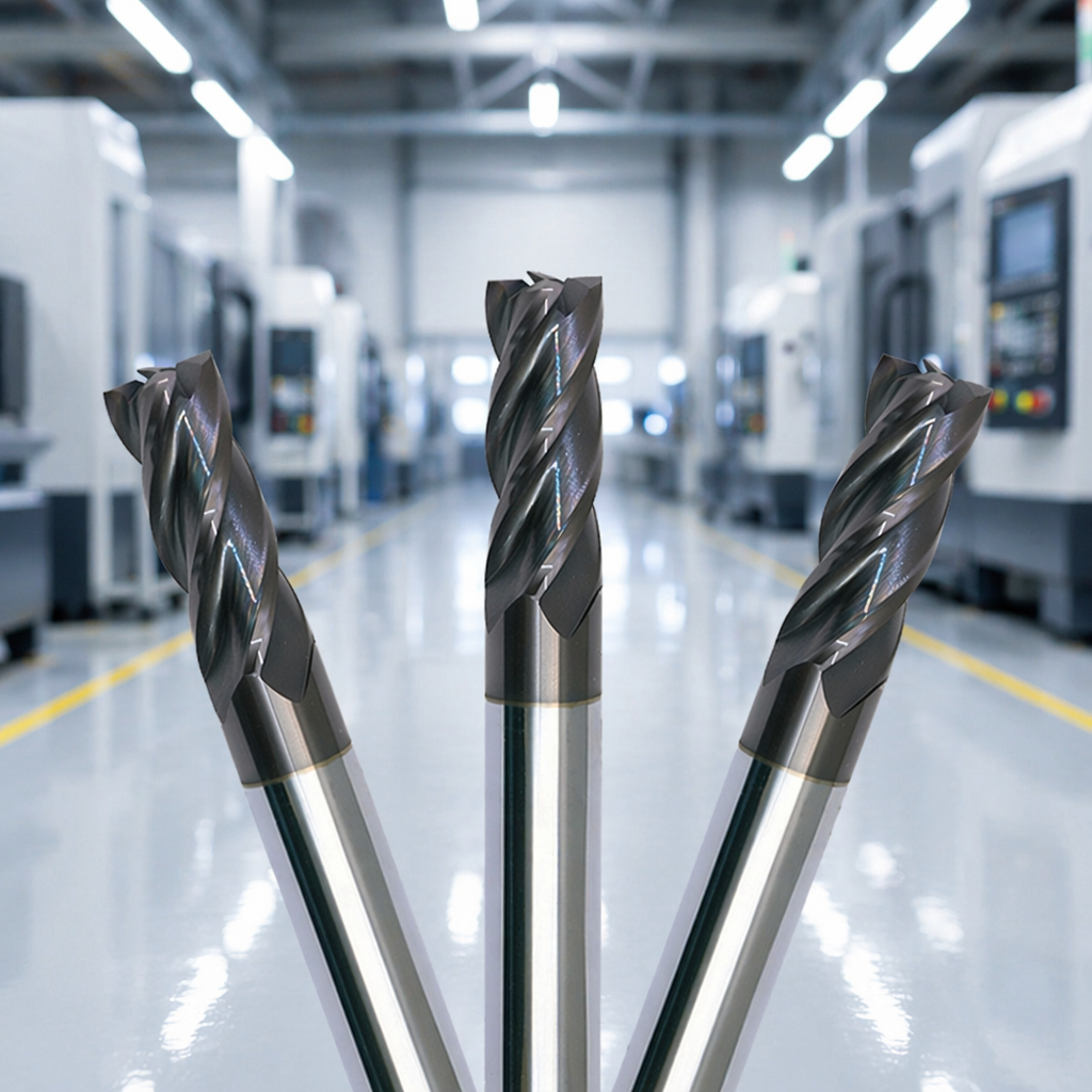 Factory Stock Available CNC Cutting Tools Milling Cutters Solid Carbide End Mills 4 Flutes 4mm 10-Piece Pack ODM OEM
