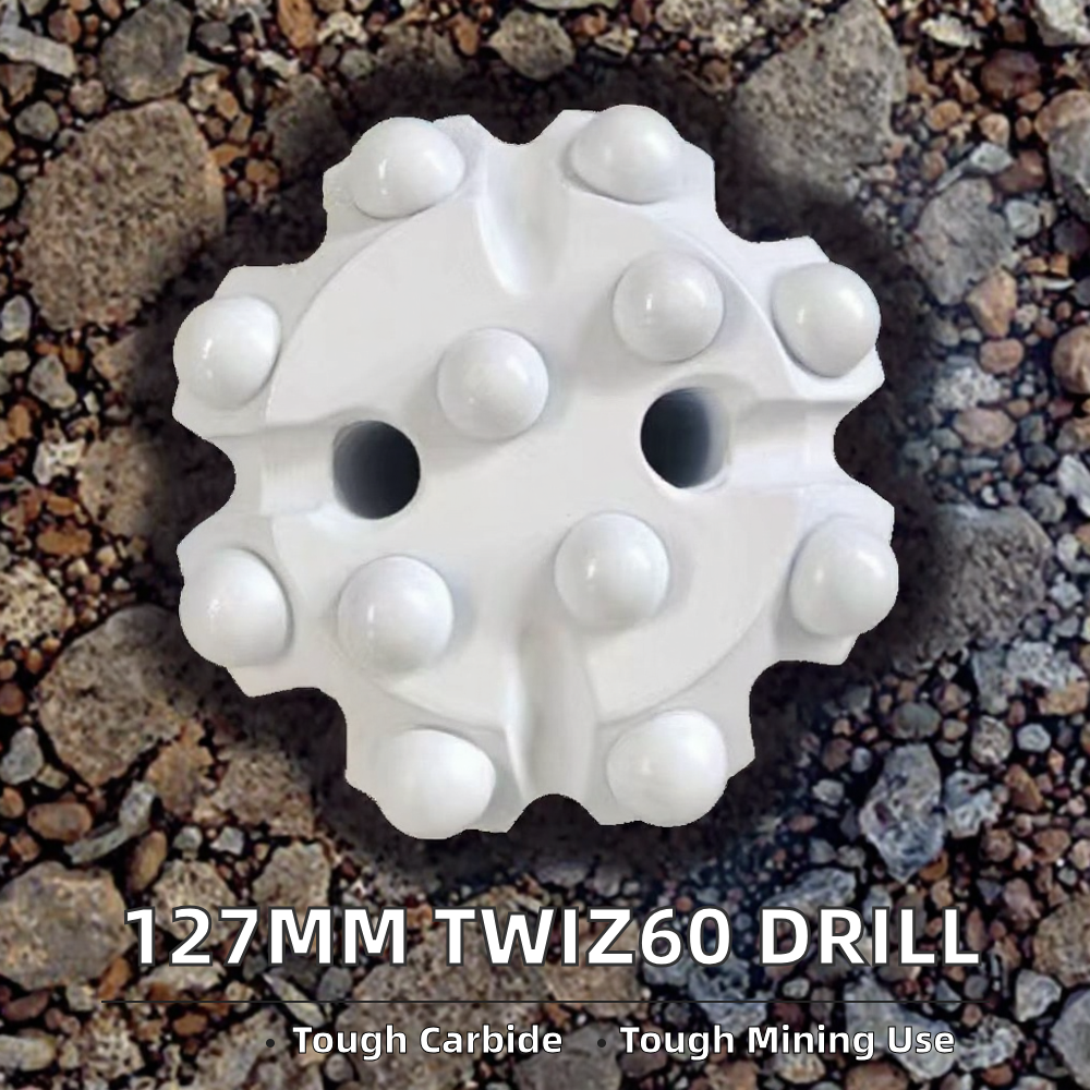 ZZST 127mm TWIZ60 Forged Carbide Drill Bit with Drop Center/Recess Face Thread Retract Button for Ore Mining