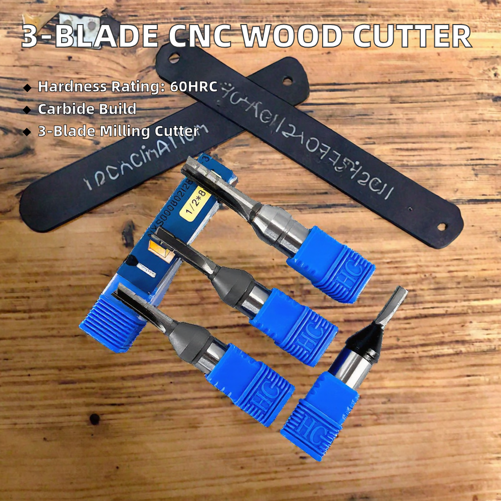 ZZST Solid Wood Router Bits CNC Machine Three-Blade Carbide Milling Cutter HRC 60HRC ODM OEM for Wood