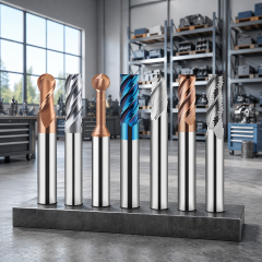 Solid Tungsten Steel Carbide End Mill CNC Cutter Tool AlTin Coated OEM Customizable HRC 45 Square Face Router