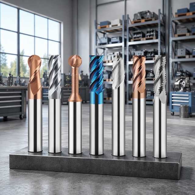Solid Tungsten Steel Carbide End Mill CNC Cutter Tool AlTin Coated OEM Customizable HRC 45 Square Face Router