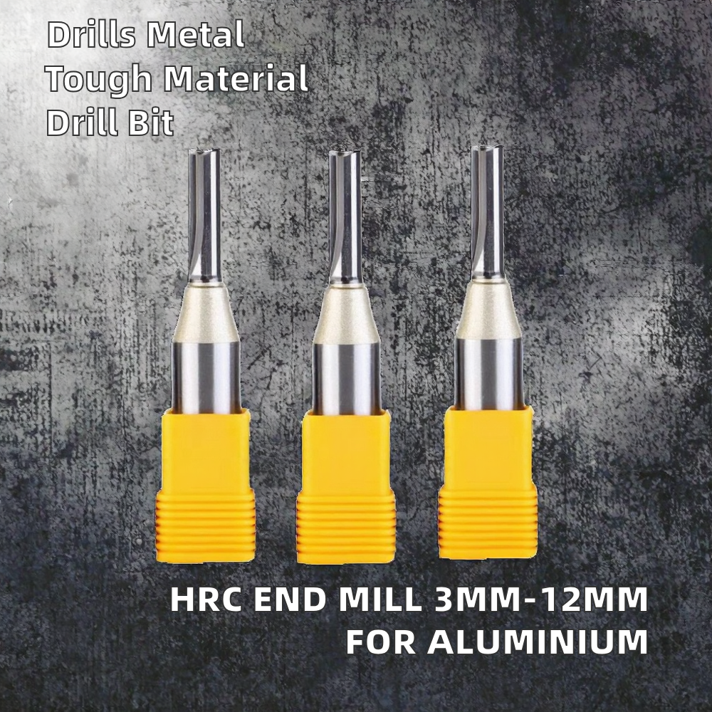HRC 45 55 65 CNC Carbide DLC Endmill for Aluminium 3mm Shank 12mm D12 2flutes 6mm Diameter End Mill