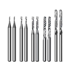 Single Flute Left Spiral 4-10mm Cut End Milling Cutter Carbide TiCN Coated 55HRC Plastic Solid Wood Board Customizable ODM OEM