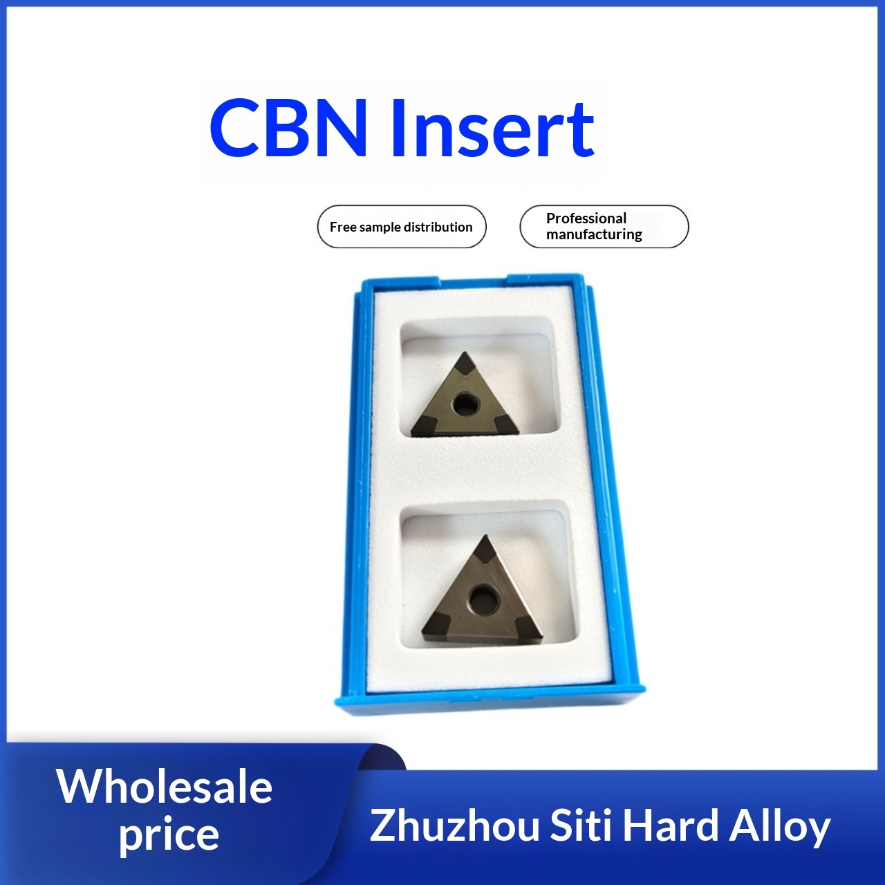 CBN Boron Carbide Triangle T-Type Inserts with Six Cutting Edges for Ductile Iron High-Hardness Quenched Steel Gray Cast Iron