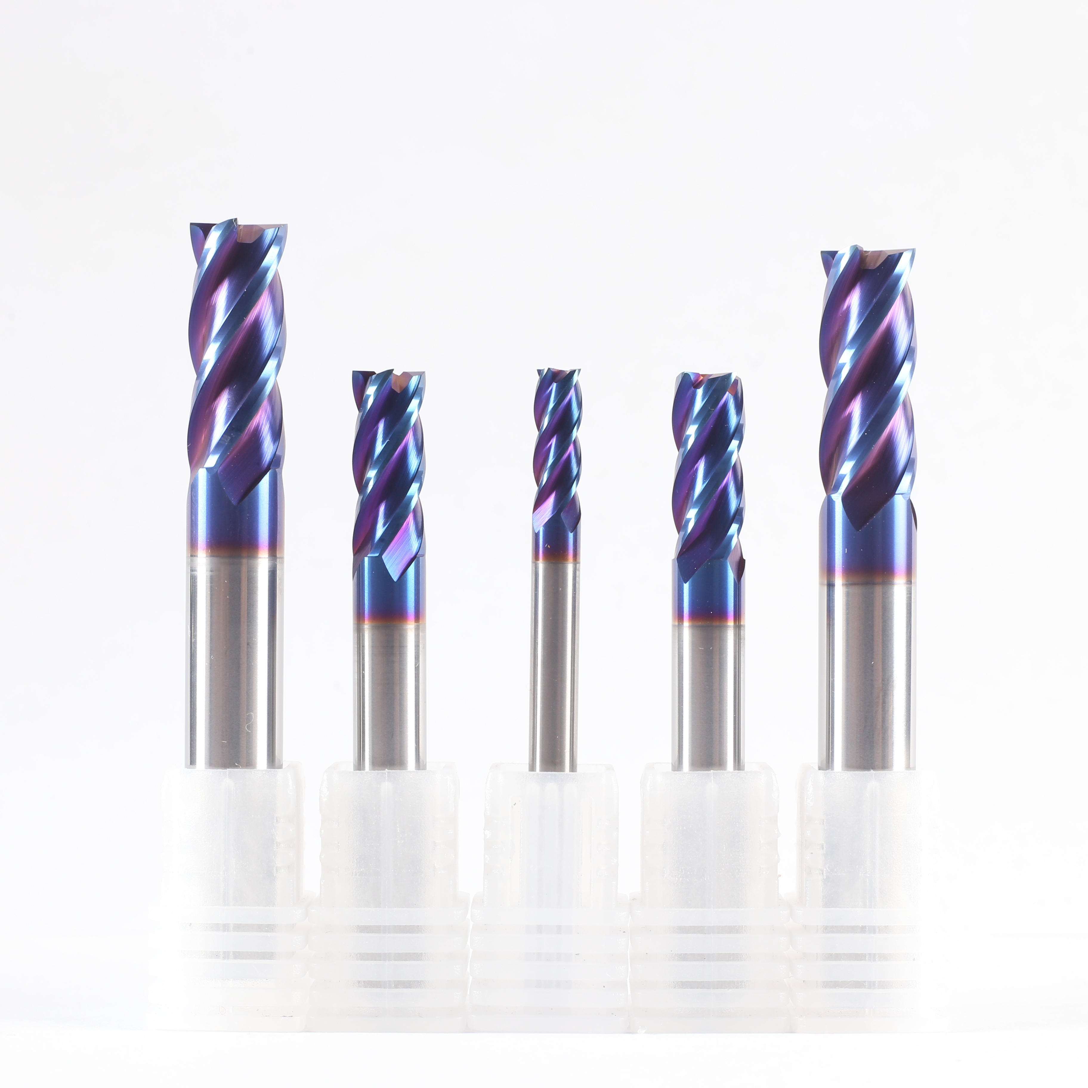 ZZST Tungsten Carbide End Mill HRC 55 CNC Milling Cutting Tools  65 Degree  4-edge Blue Nano Coated End Mills