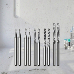 Single Flute Left Spiral 4-10mm Cut End Milling Cutter Carbide TiCN Coated 55HRC Plastic Solid Wood Board Customizable ODM OEM