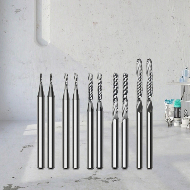 Single Flute Left Spiral 4-10mm Cut End Milling Cutter Carbide TiCN Coated 55HRC Plastic Solid Wood Board Customizable ODM OEM