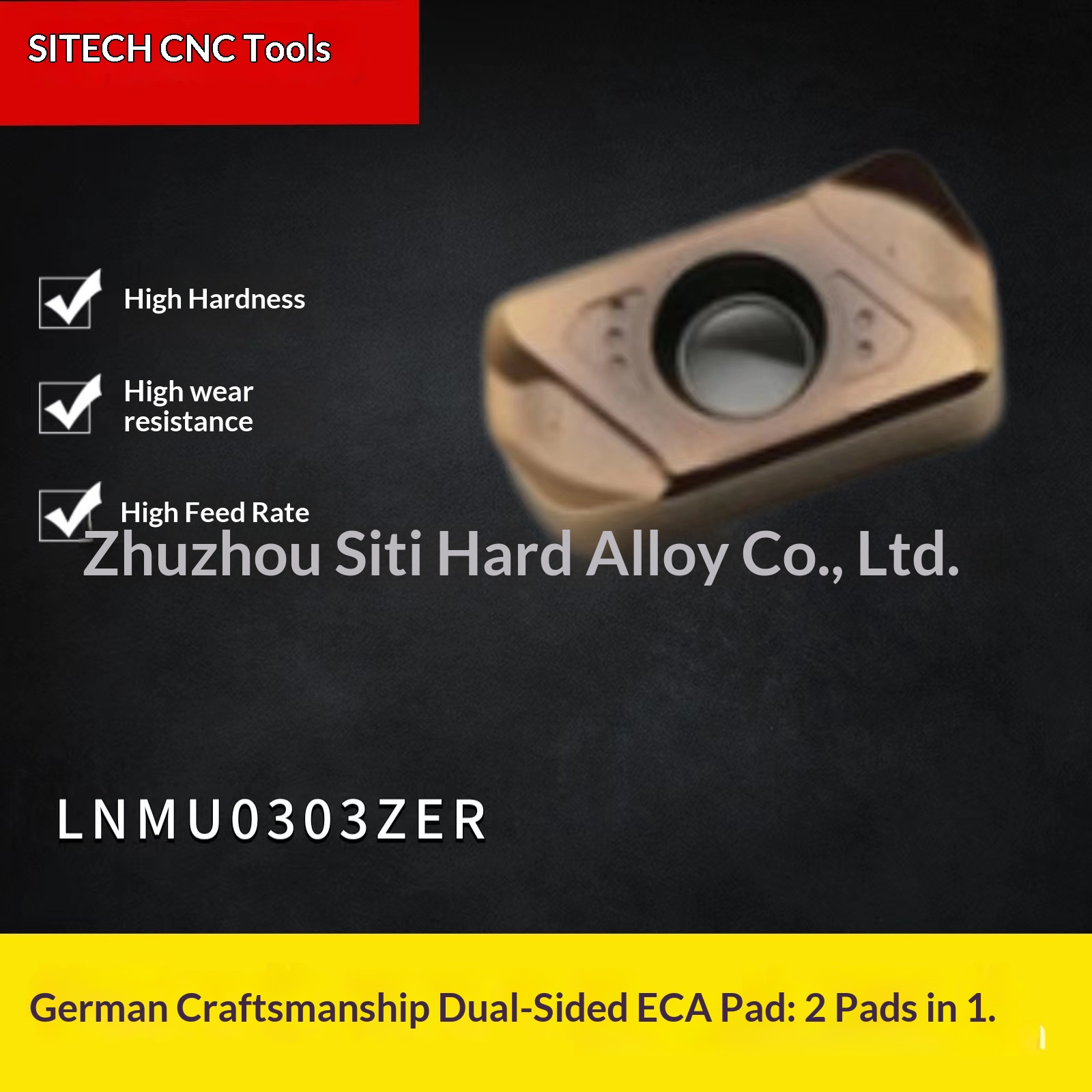 Quick-Feed CNC Milling Insert 4-Flute Double-Sided 1604Mo Replace APMT1135 High Quality Tungsten-Titanium-Cobalt Cutters