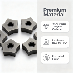 Tungsten Carbide Chain Saw Inserts Star Shape Carbide Tips for Marble Granite CNC Chain Saw Cutting K10 K20 YG6 YG8