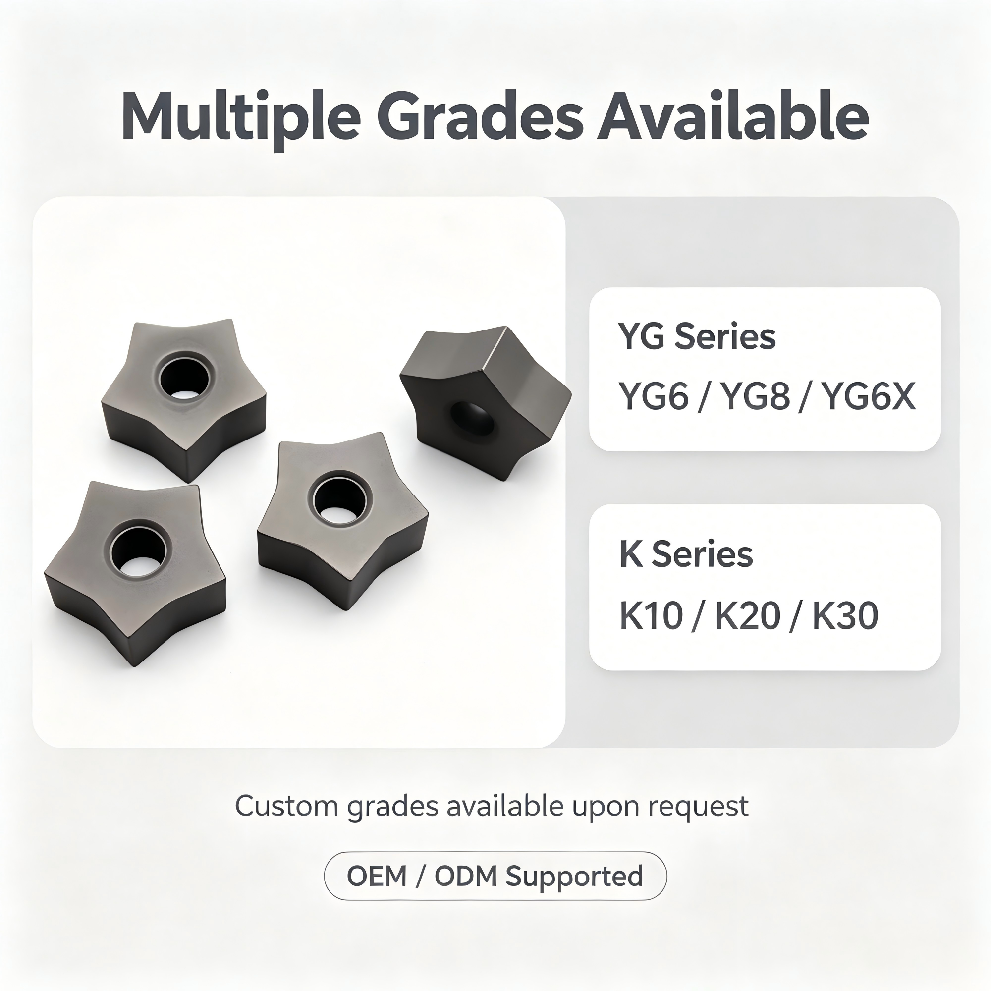 Tungsten Carbide Chain Saw Inserts Star Shape Carbide Tips for Marble Granite CNC Chain Saw Cutting K10 K20 YG6 YG8