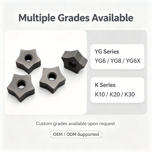 Tungsten Carbide Chain Saw Inserts Star Shape Carbide Tips for Marble Granite CNC Chain Saw Cutting K10 K20 YG6 YG8