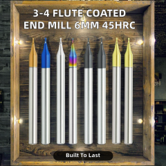 6mm Square End Milling Cutter for CNC Machine 45HRC Coated with 3-4 Flutes Overall Length 50MM Conventional Milling Cutting Tool