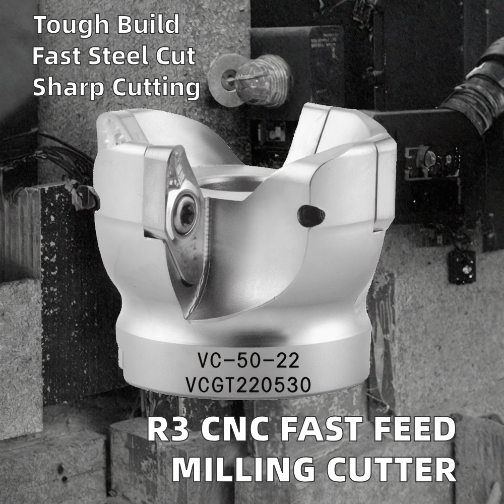 R3 Nose Aluminum Alloy Wheel Fast Feed Milling Cutter Head VCGT220530 INSERT CNC Roughing VC22 50 63 80 100 OEM Customizable
