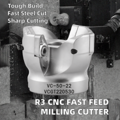 R3 Nose Aluminum Alloy Wheel Fast Feed Milling Cutter Head VCGT220530 INSERT CNC Roughing VC22 50 63 80 100 OEM Customizable