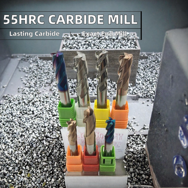 ZZST  Tin Coated 55HRC Carbide Square End Mill Cutter Tools for Alloy Steel