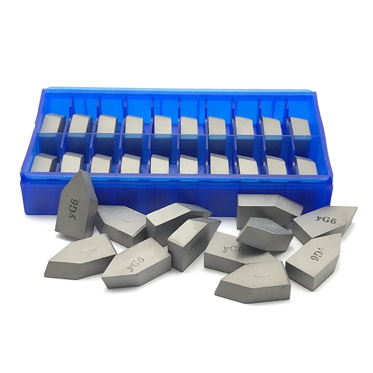 YG6 Cemented Tungsten Carbide Brazed Turning Insert Lathe Tool Tip Cast Iron Machining High Wear Resistance HRA89-91 Hardness
