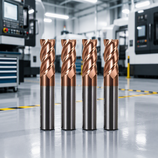 HRC55 Solid Carbide 4 Flute Square End Mill AlTiN Coated CNC Flat Milling Cutter for Steel Stainless Steel