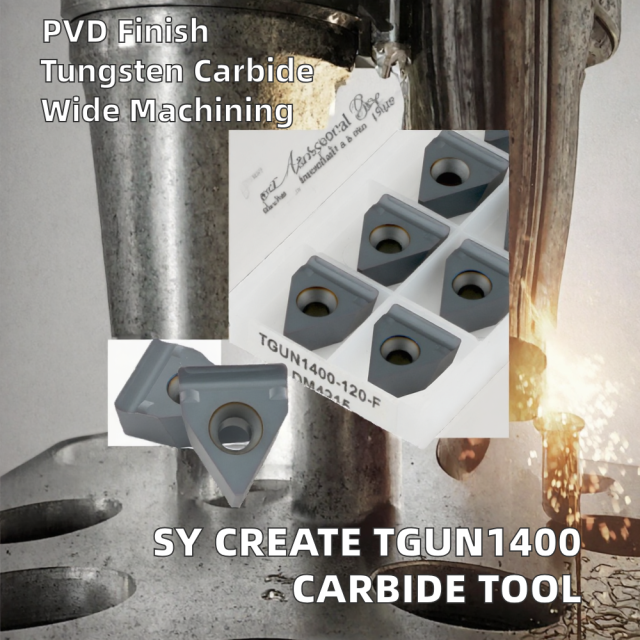 PVD Coated Tungsten Carbide Grooving and Parting Off Turning Tool Insert TGUN1400-120-F DM4215 for CNC Lathe