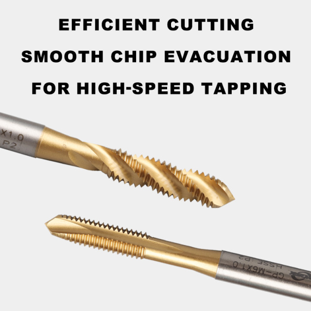 HSS Cobalt TiN Coated Spiral Flute Machine Tap | Metric Fine Thread M3-M8 | Screw Tap for Stainless Steel