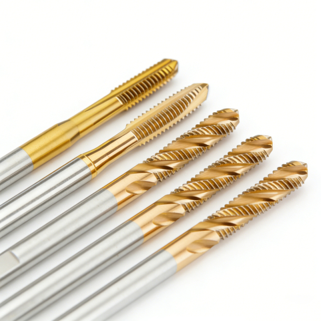 HSS Cobalt TiN Coated Spiral Flute Machine Tap | Metric Fine Thread M3-M8 | Screw Tap for Stainless Steel