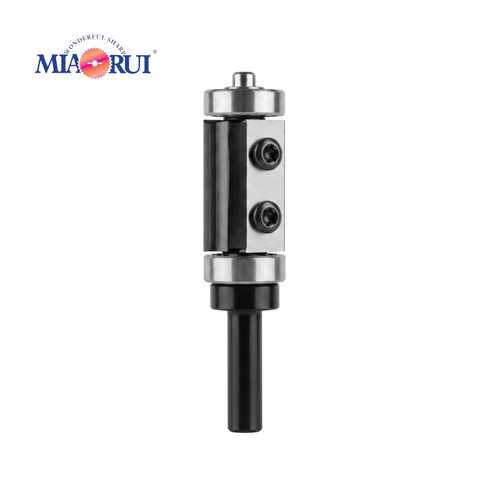 Miaorui Dual Bearing Flush Trim Router Bit 8mm Shank Replaceable Blades Woodworking Trimming Cutter CNC Engraving