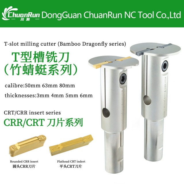 Carbide T-Slot Cutter for Flat & Round Head Machining - Fits CRT/CRR Series Blades