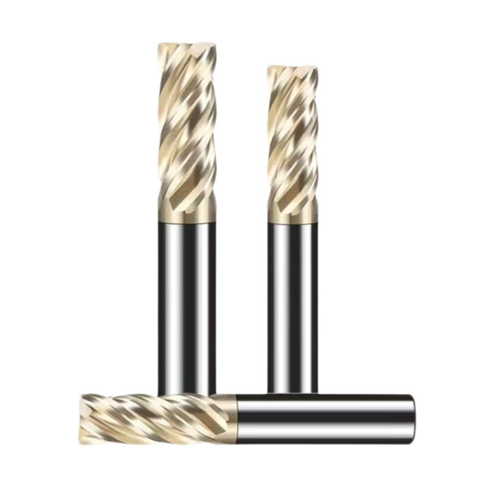 Unequally Divided Unequal Spirals SS40 Titanium Alloy Stainless Steel End Mill 4 Flutes 50mm Front View ODM & OEM Customizable"