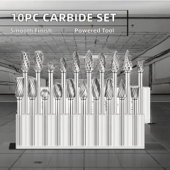 10pcs 3.0*6mm Tungsten Carbide Burr Set 1/8inch Polished Rotary Burr Files Electric Power Source OEM Customizable
