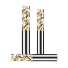 Unequally Divided Unequal Spirals SS40 Titanium Alloy Stainless Steel End Mill 4 Flutes 50mm Front View ODM & OEM Customizable"