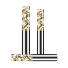 Unequally Divided Unequal Spirals SS40 Titanium Alloy Stainless Steel End Mill 4 Flutes 50mm Front View ODM & OEM Customizable"
