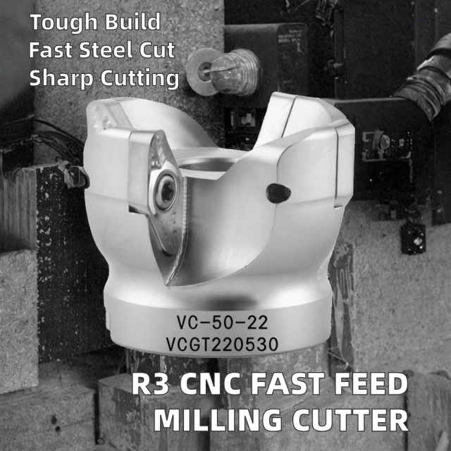 R3 Nose Aluminum Alloy Wheel Fast Feed Milling Cutter Head VCGT220530 INSERT CNC Roughing VC22 50 63 80 100 OEM Customizable