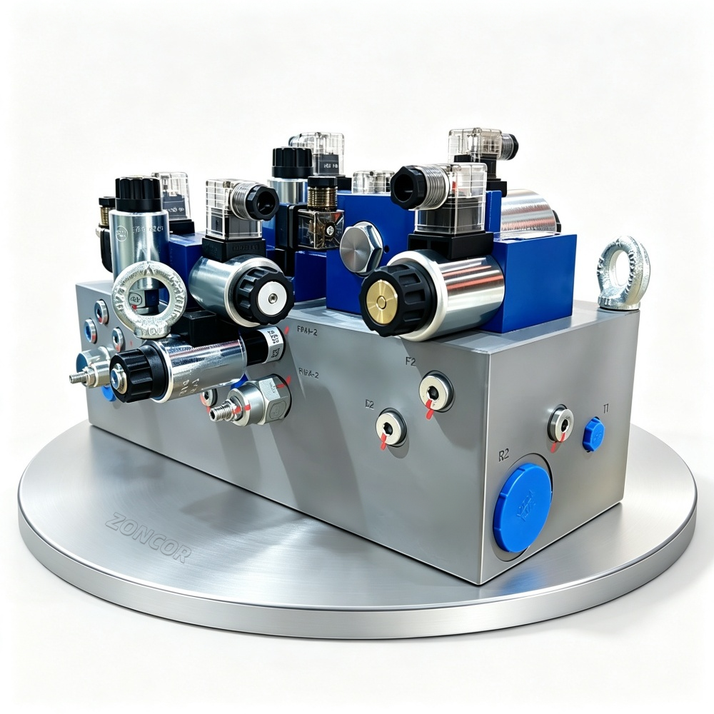 Zoncor Custom Hydraulic Cartridge Manifold Block,ZONCOR SHOP,Zoncor Custom Hydraulic Cartridge Manifold Block