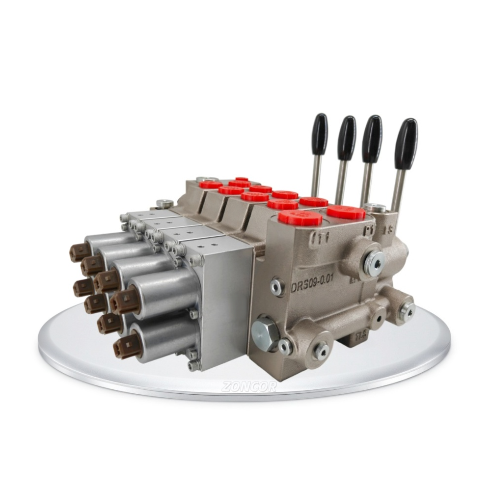 Four Sections Directional Control Valve with Competitive Price,ZONCOR SHOP,Hydraulic Sectional Directional Control Valve for Various Applications