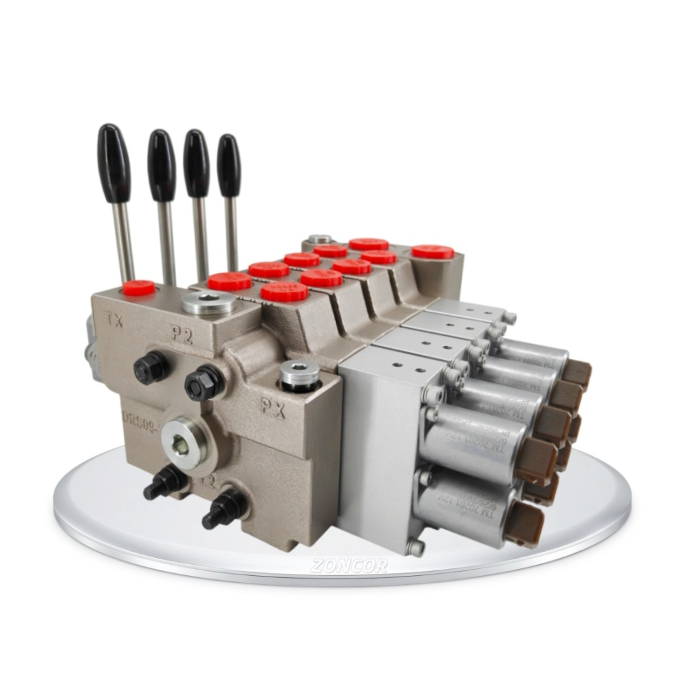 Four Sections Directional Control Valve with Competitive Price,ZONCOR SHOP,Hydraulic Sectional Directional Control Valve for Various Applications