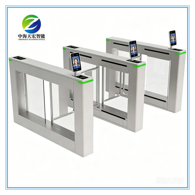 Pedestrian Access Control Swing Barrier Turnstile with Integrated Facial Recognition System
